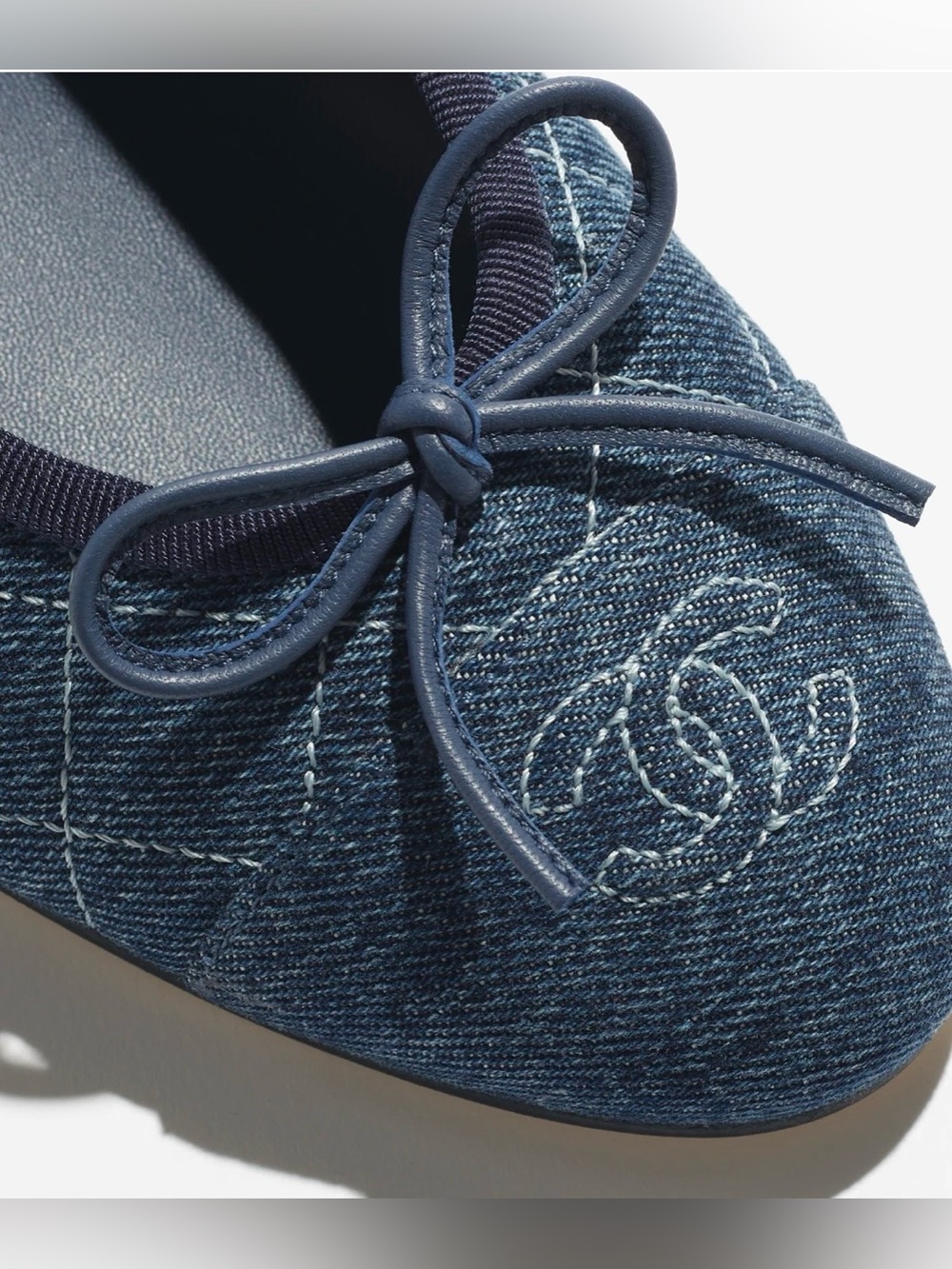NWT Chanel - SS26 Quilted denim ballerina, in 36.5 (US6.5) - Picture 2 of 8